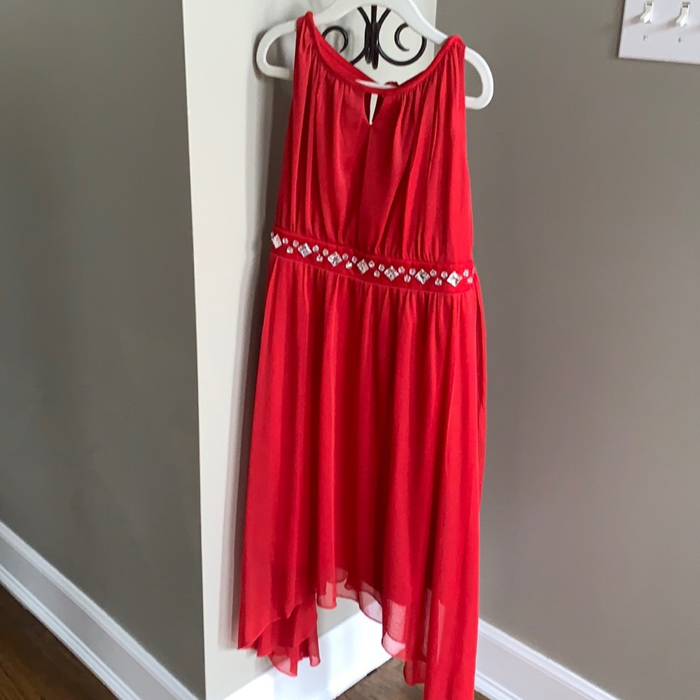 Girl’s Red Special Occasion Dress with Crystal Detail Sizes 10, 12, & 16